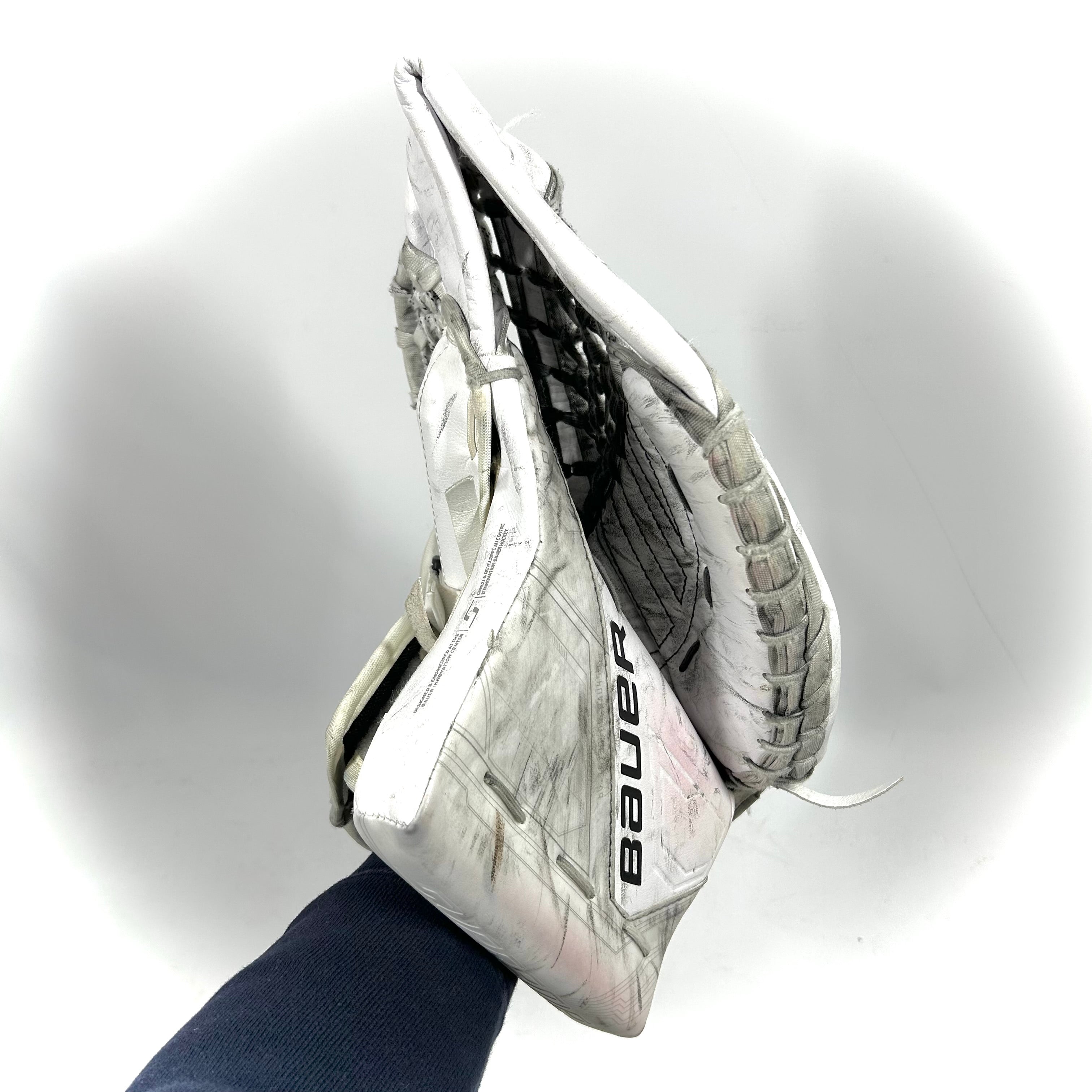 Bauer Supreme Mach - Gant de gardien Pro Stock d'occasion (blanc)